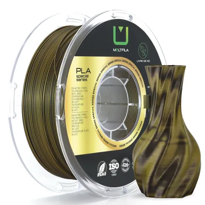 Rolo de filamento PLA Saturno dourado com preto